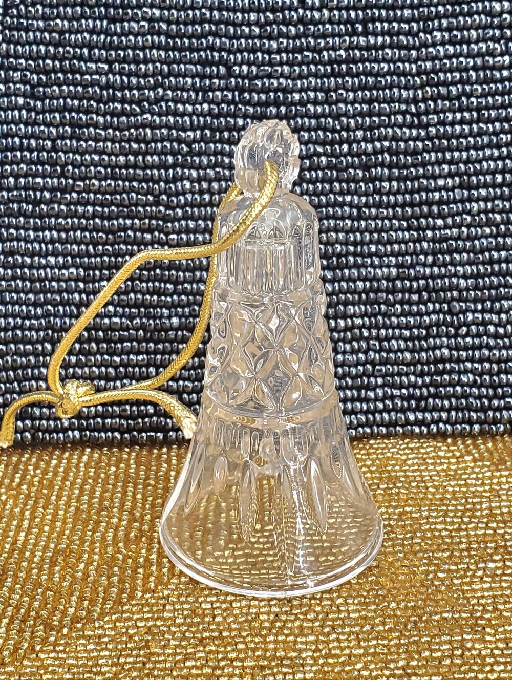 Mikasa Heavenly Music Christmas Bell Ornament Crystal 3" Tall (C39)